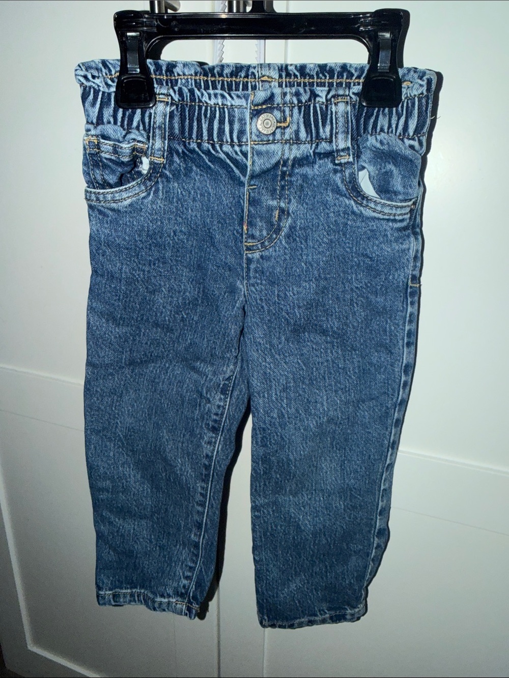 Cat & Jack Paperbag Elastic-Waist Kids Blue Denim Jeans